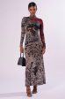 CHARMING PRINTED MESH MAXI DRESS Online Sale