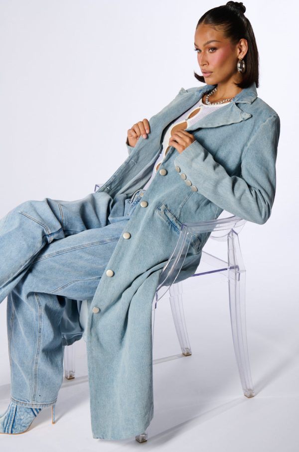 DIVINE TIMING DENIM TRENCH Hot on Sale