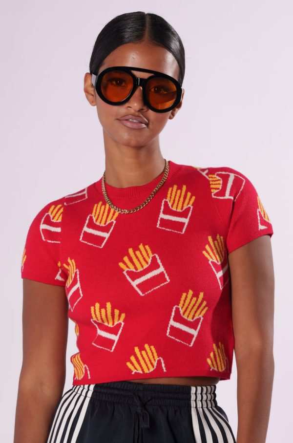 FRY LOVERS KNIT TEE on Sale