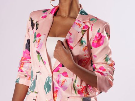 BLOSSOM SATIN BLAZER For Discount