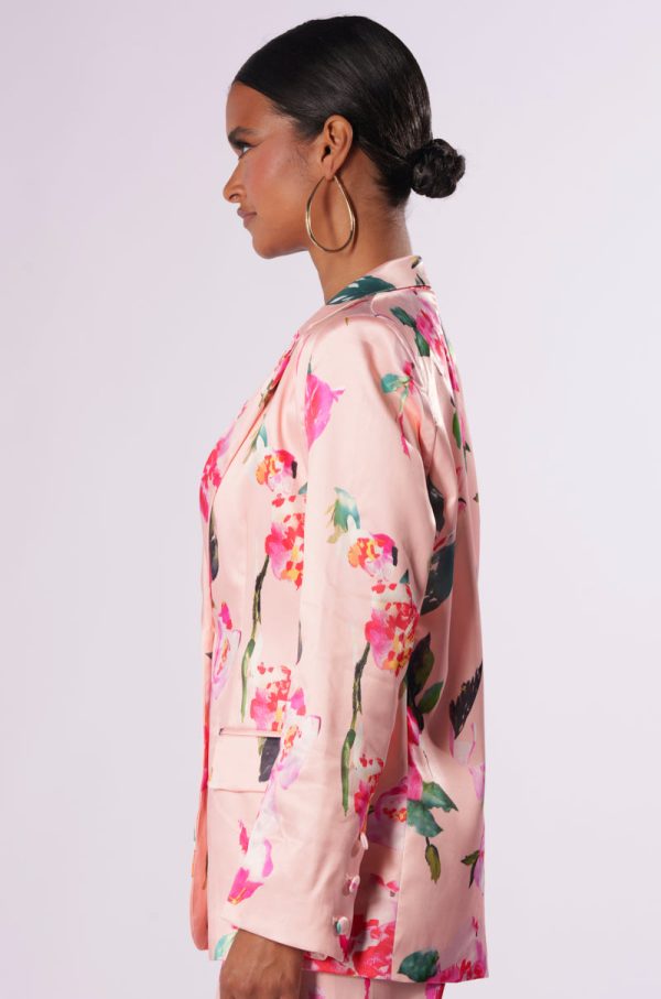 BLOSSOM SATIN BLAZER For Discount