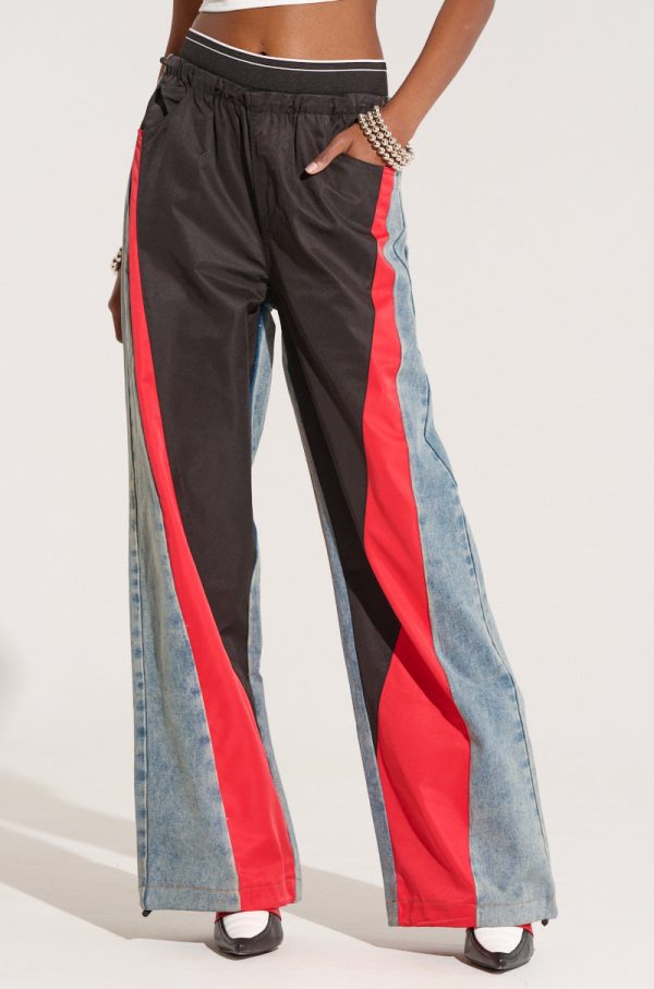 HARDEST TO LOVE COLORBLOCK DENIM PANT Sale