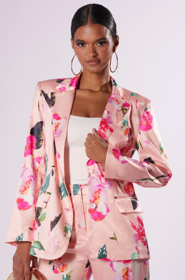 BLOSSOM SATIN BLAZER For Discount