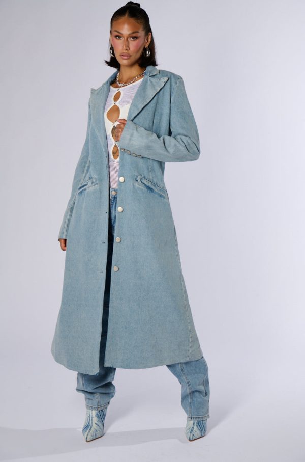 DIVINE TIMING DENIM TRENCH Hot on Sale