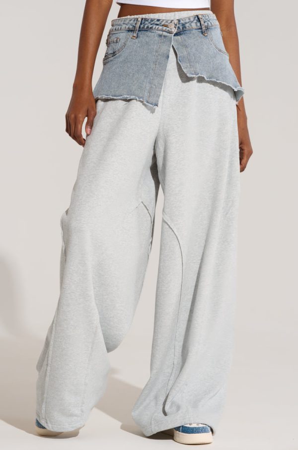 DYLAN DENIM BELTED SWEATPANT Online now