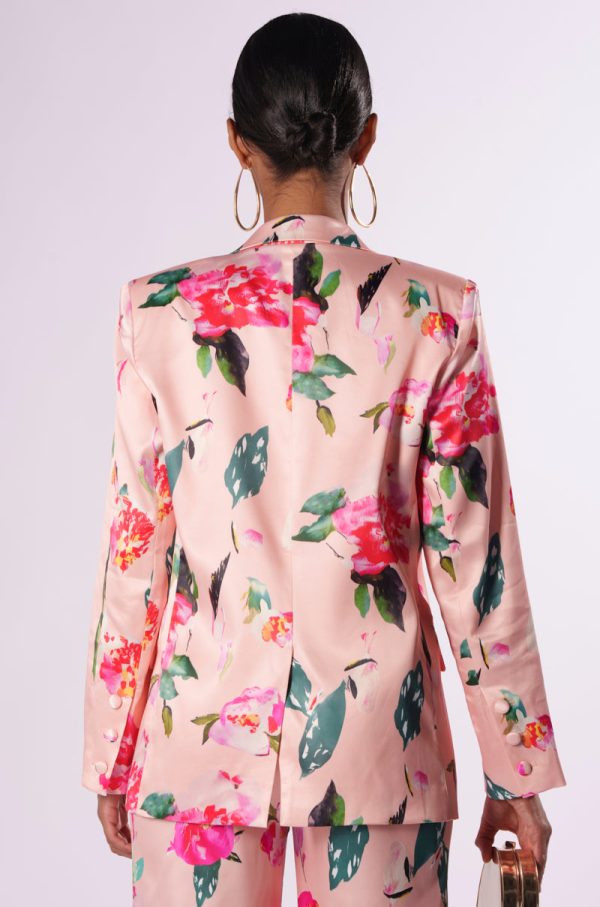 BLOSSOM SATIN BLAZER For Discount