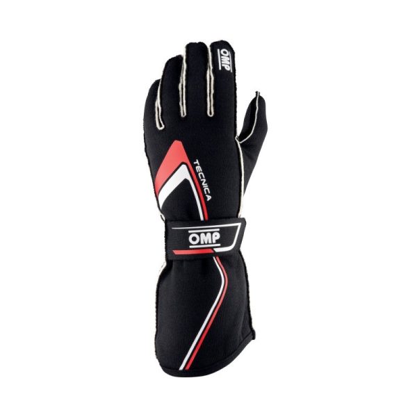 OMP Tecnica Gloves My2021 Black Red - Size M (Fia 8856-2018) For Sale